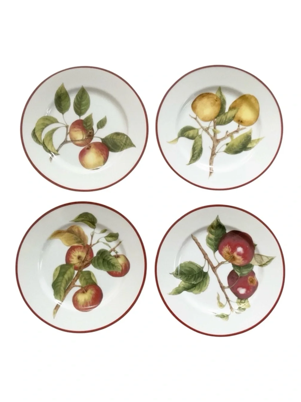 Williams Sonoma Apple Fruit Salad Dessert Plates Set 4 Made Japan 8”